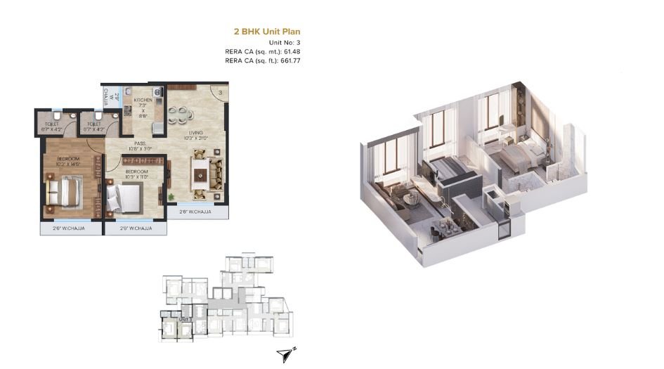 Gayatri-Enclave-Floor-Plan-2 BHK-662 Sqft